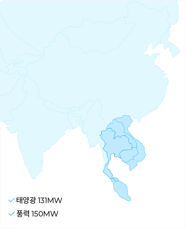 베트남 태양광 (131MW), 풍력(100MW) 개발 중